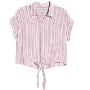 Rails Amelie Tie Front Shirt in Pink